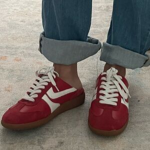 Red and White Sneakers